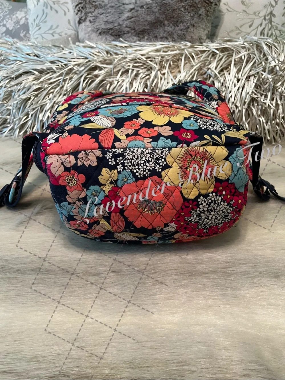 VERA BRADLEY Happy Snails 2011Large Laptop Backpack Floral Y2K Orange Yellowl